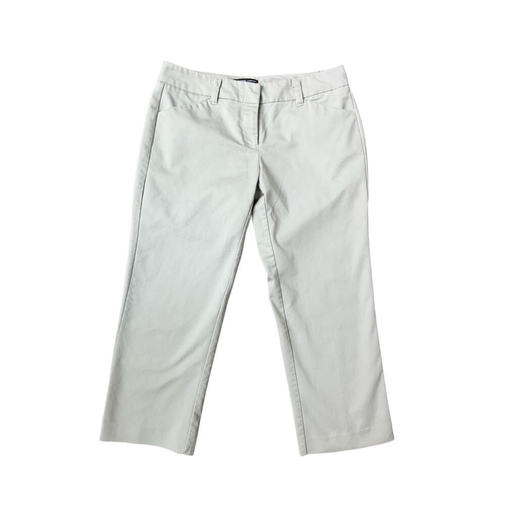 New York & Company Stretch Cotton Blend Beige Capri Pants Slacks Women's Size 2
